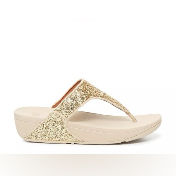 FITFLOP SHIMMA GLITTER TOE POST SANDALS GOLD METALLIC 8 - Picture 2 of 12